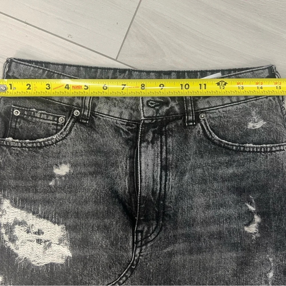 NWT SER.O.YA Allie Mini Skirt Phoenix Distressed Black Denim Wash Sz 29 Y2K 90s - Picture 9 of 9